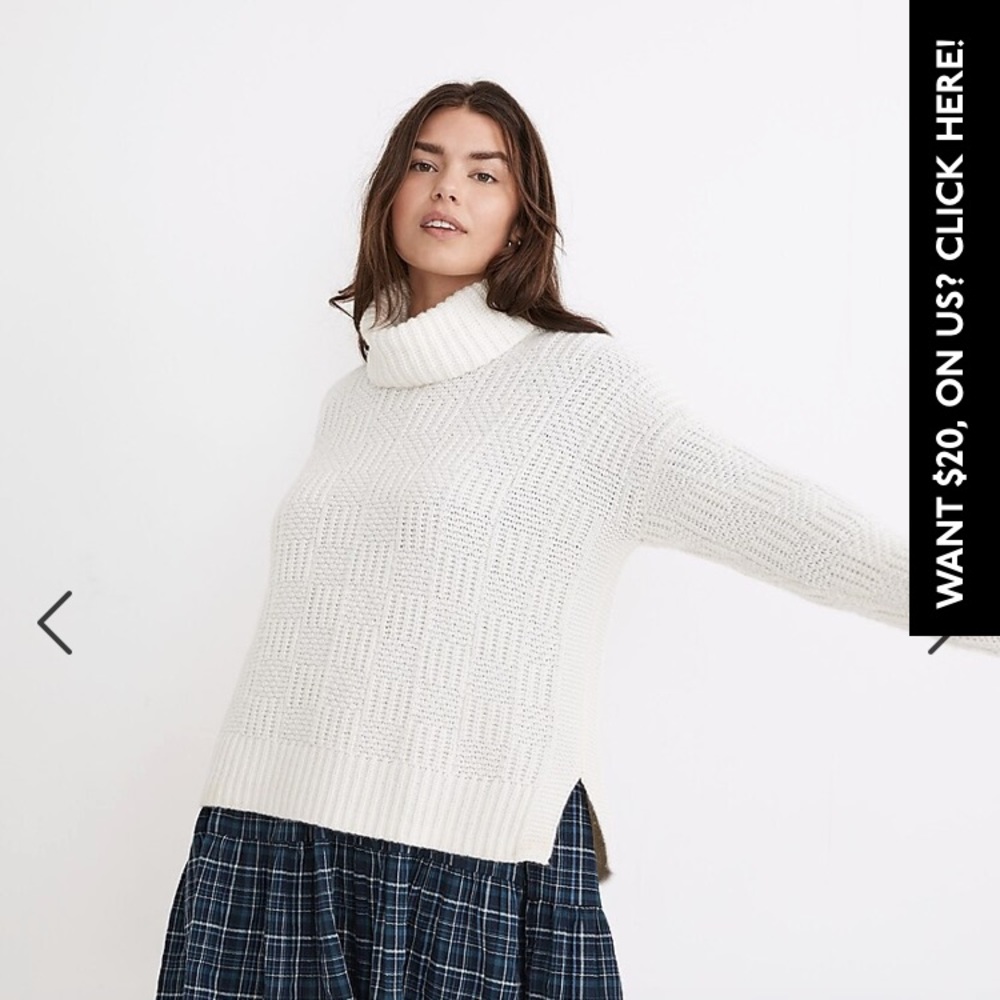 Madewell checkered turtleneck sweater